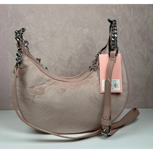 Juicy Couture Delightful Crossbody Dusty Blush  Rhinestone Bow Coin Pouch NWT - Picture 9 of 16